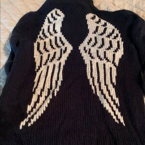 Wildfox White Label Angel Turtleneck Sweater, navy & white, worn once, soft